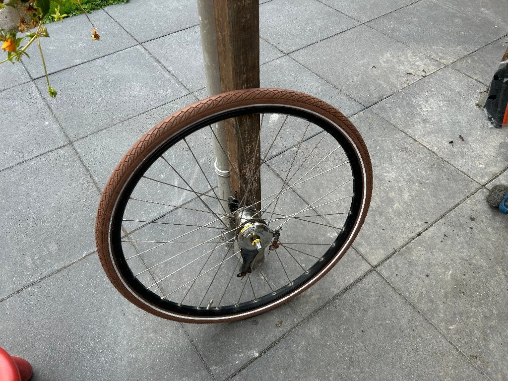 tk:achterwiel 28 inch 3 NEXUS versnellingen rollerbrakes, Wiel, Gebruikt, Shimano Nexus 3 versnellingen, Ophalen of Verzenden