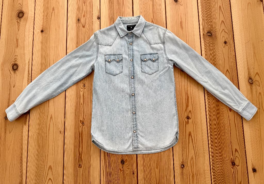 ZARA Overhemd / Blouse - Denim Blauw - maat Small, Kleding | Heren, Zara, Blauw, Halswijdte 38 (S) of kleiner, Ophalen of Verzenden