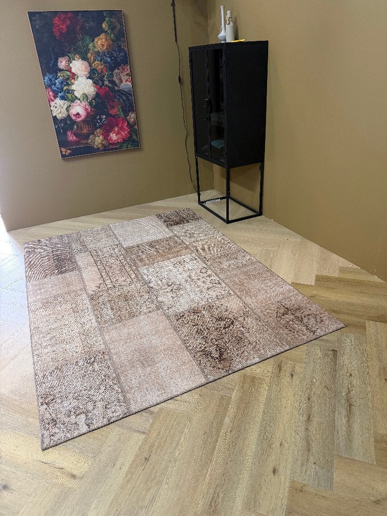 Brinker Vintage Light Brown vloerkleed 170 x 230cm, 150 tot 200 cm, Vintage, Ophalen of Verzenden, Beige