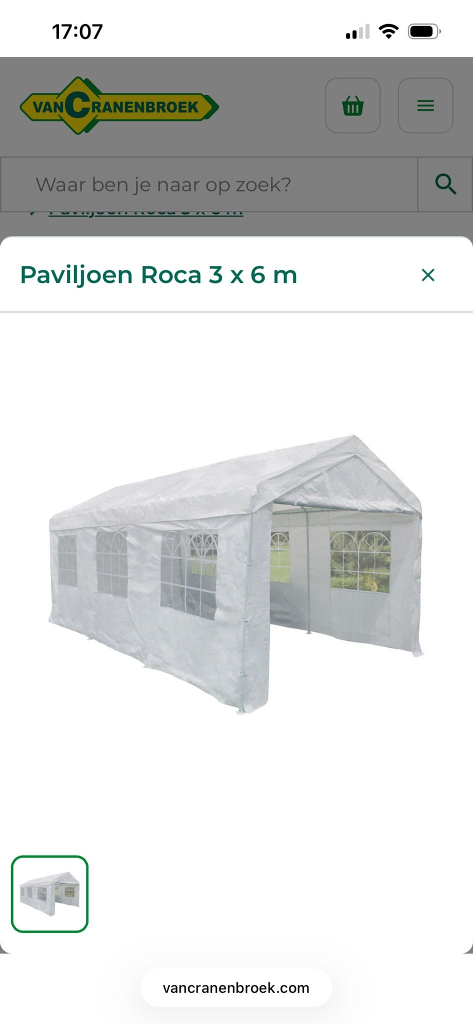 Partytent Paviljoen Roca 3x6m - Zo goed als nieuw, Tuin en Terras, Partytenten, Ophalen, 2 meter of meer, Zo goed als nieuw, 4 tot 6 meter