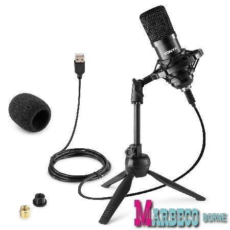 Studio USB Microfoon, Tafelstatief, Plopkap, USB kabel,zwart, Vonyx, Nieuw, Info@marbeco.nl, Studiomicrofoon