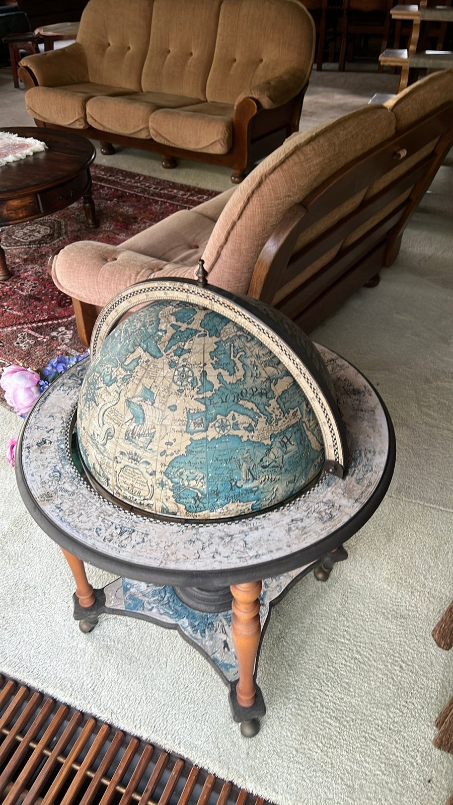 Antieke wereldbol met barfunctie, Antiek en Kunst, Ophalen
