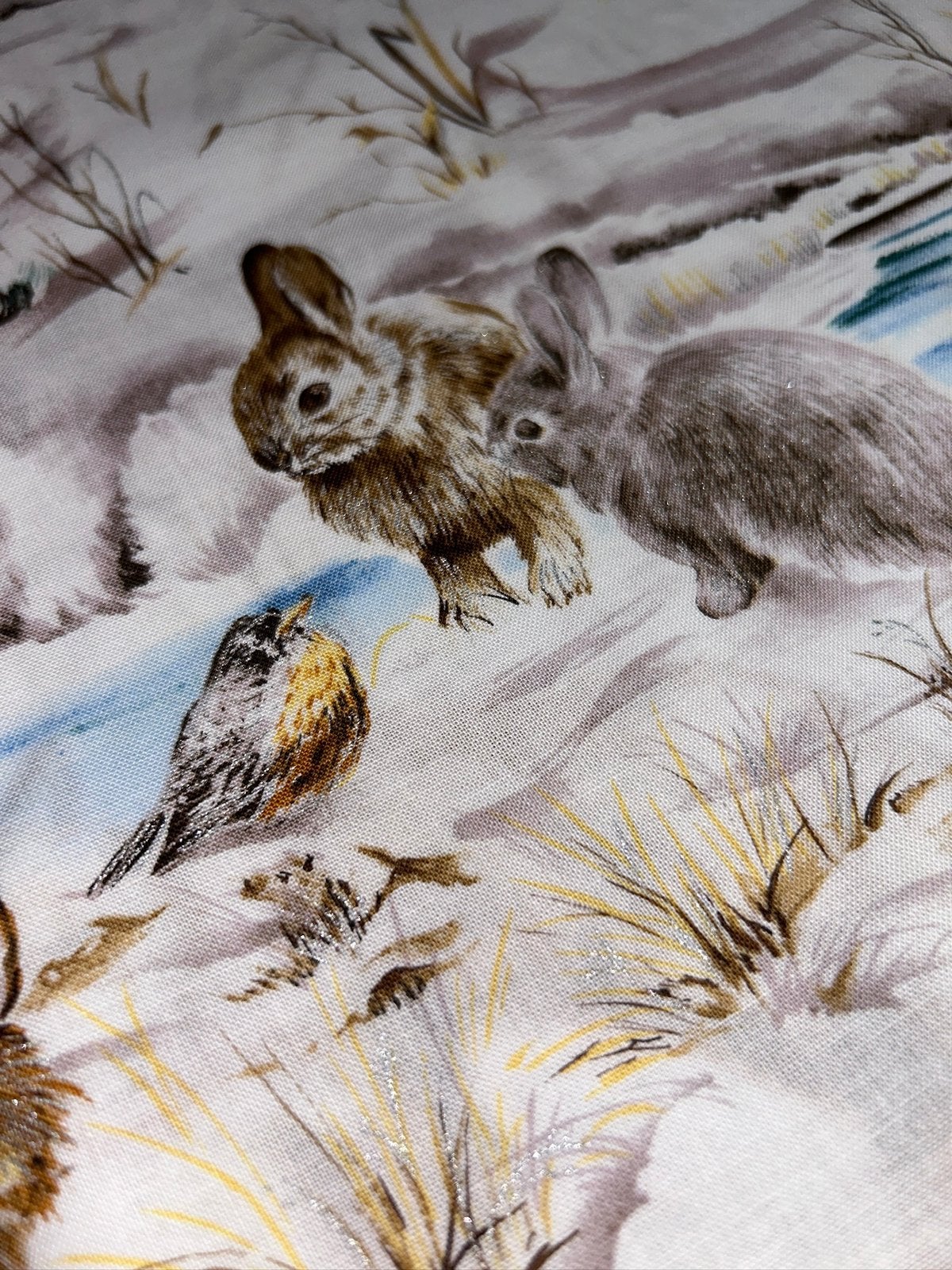 USA Quilting katoen: sneeuw, bosdieren, 120 cm of meer, Nieuw, Ophalen of Verzenden, Katoen