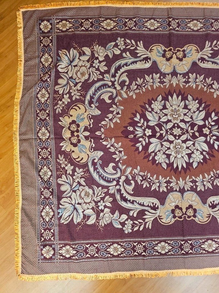Grandfoulard glanzend bruin bordeauxrood reversibel 205/174, Djt@dejuistetoon.eu, Ophalen of Verzenden, Zo goed als nieuw, Mon Plaisir 19, Etten-Leur, Netherlands