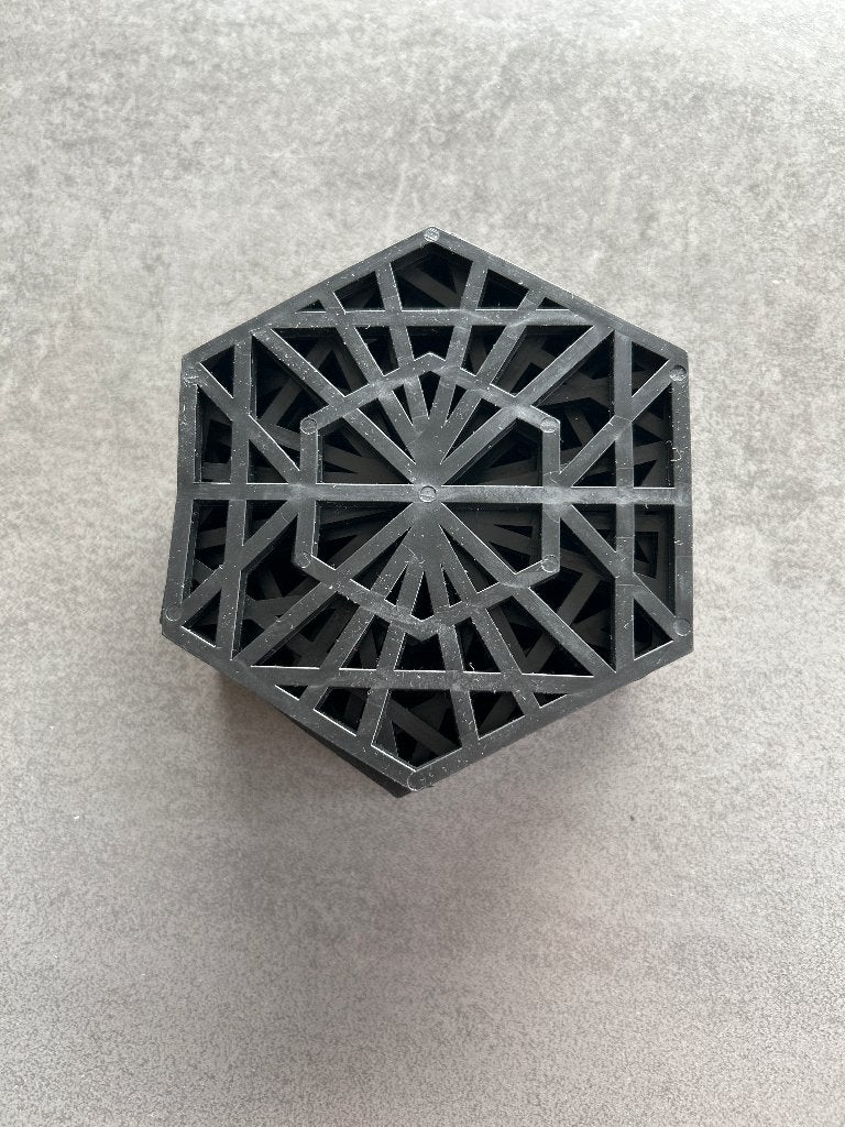 Set van 8 Zwarte Onderzetters – Hexagon Vorm – 9.5 cm, Ophalen of Verzenden, Zo goed als nieuw