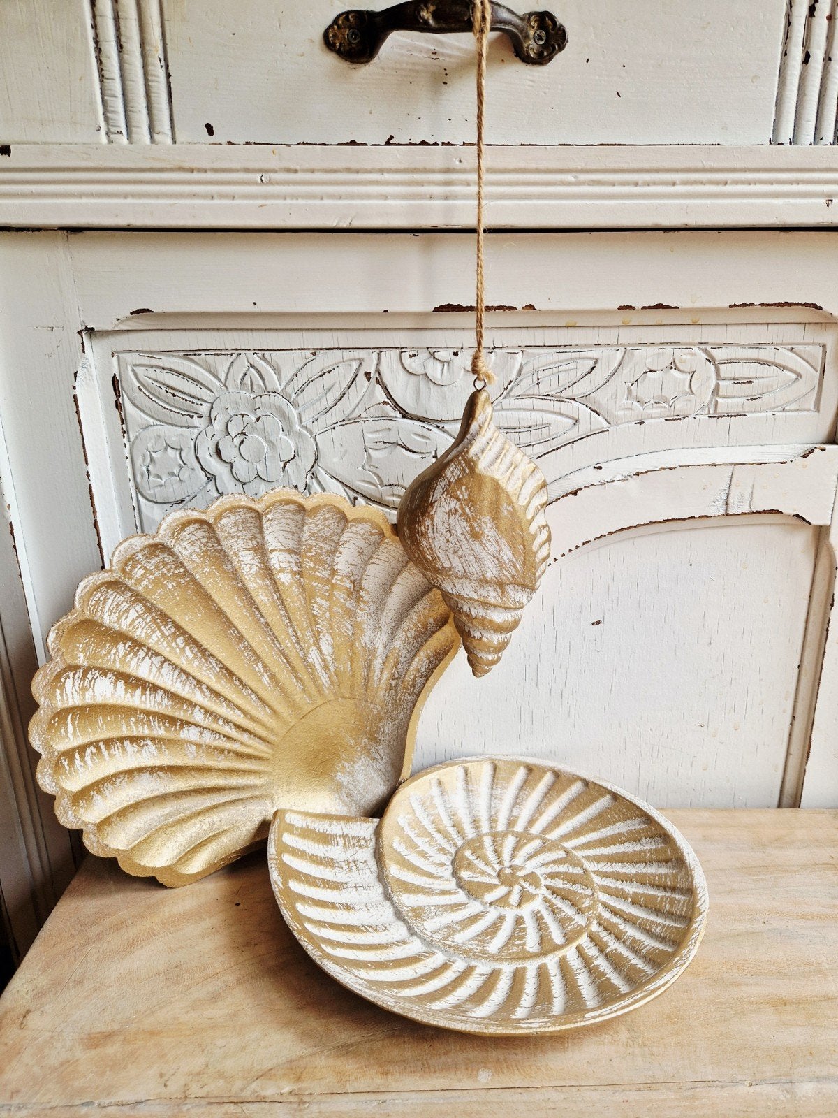 Decoratieve Schelpen Set - Goudkleurig, Ophalen, Overige materialen, Overige stijlen, Nieuw