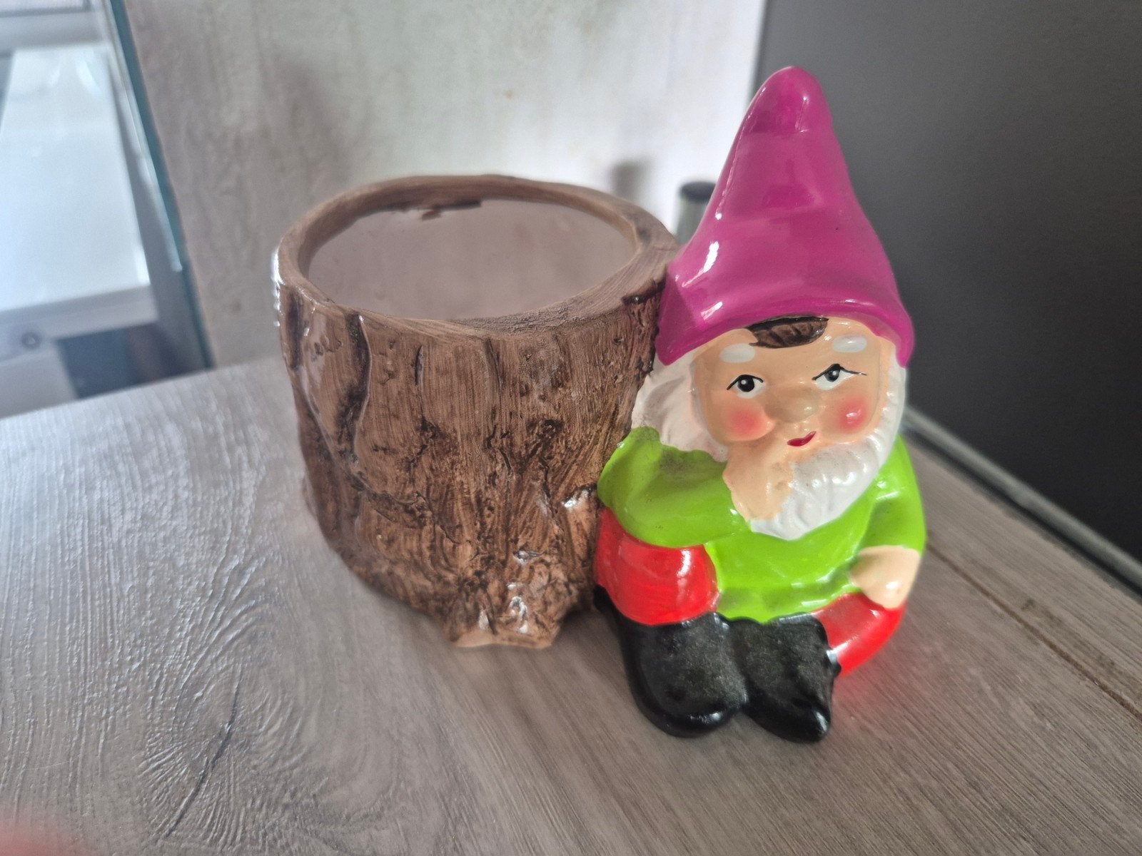 bloempotje met kabouter, Rond, Ophalen of Verzenden, Zo goed als nieuw, Balkon