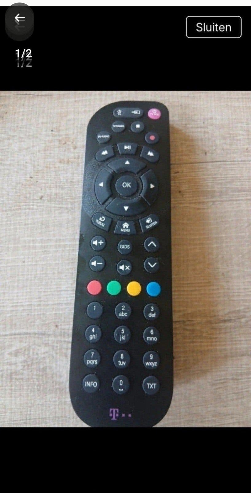 T-Mobile afstandsbediening in perfecte staat, Ophalen of Verzenden, Zo goed als nieuw, Origineel, Tv