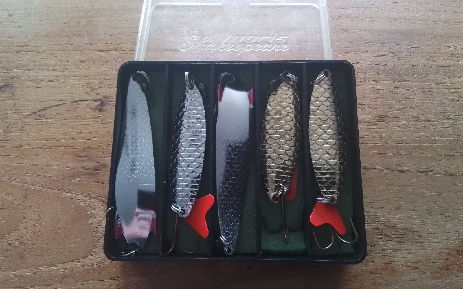 Vintage Shakespeare Blinkers - Set van 5, Ophalen of Verzenden, Kunstaas