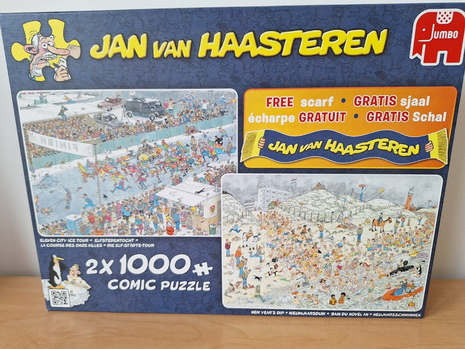 Jan van Haasteren Nieuwjaarsduik en Elfstedentocht., Ophalen, 500 t/m 1500 stukjes, Zo goed als nieuw