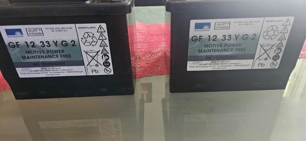 Sonnenschein GF 12 33 Y G 2 Gel Accu (2 stuks), Ophalen of Verzenden, Gebruikt