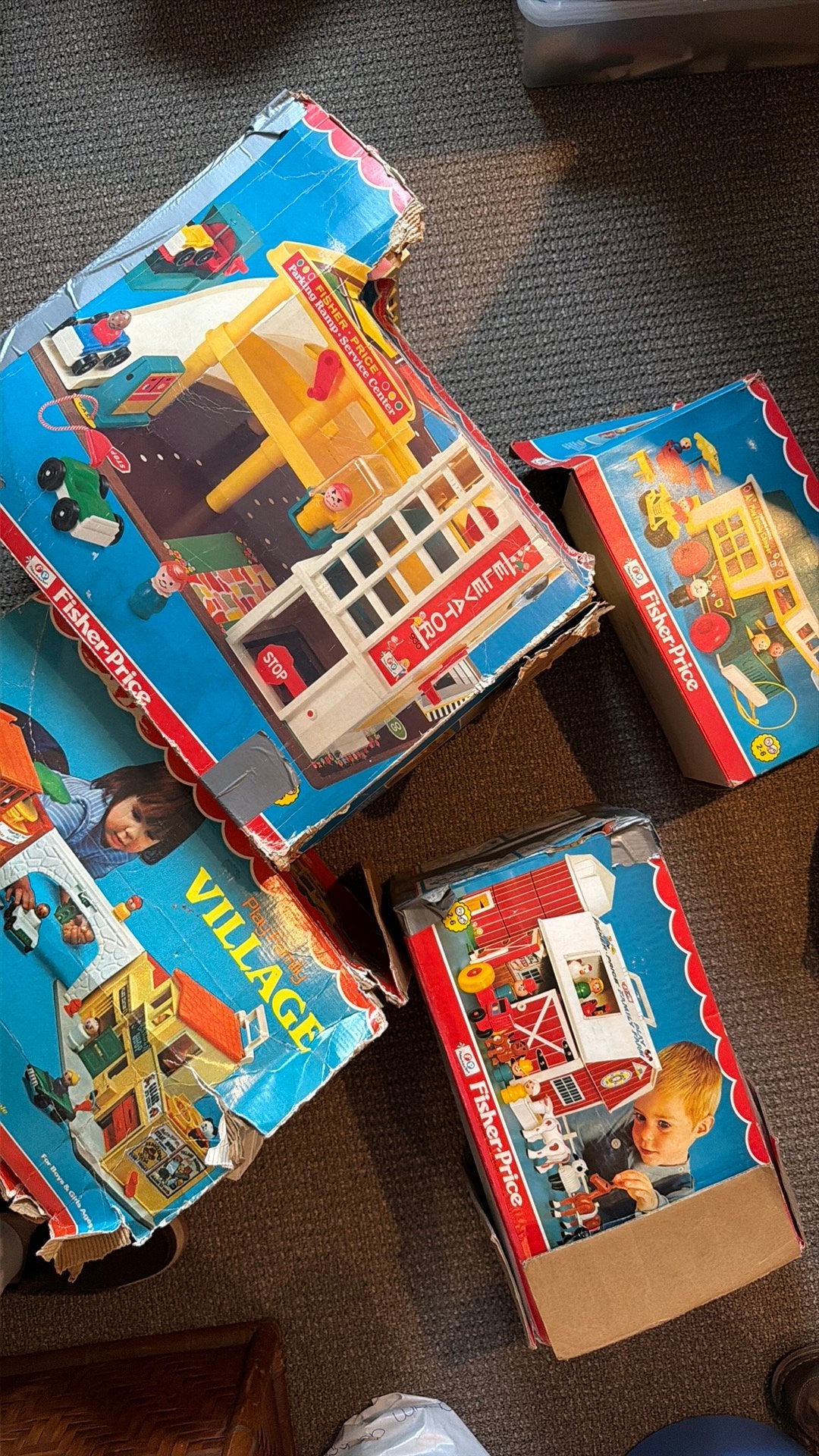 Vintage Fisher-Price Little People Speelsets (4 stuks), Ophalen of Verzenden, Gebruikt, Speelset