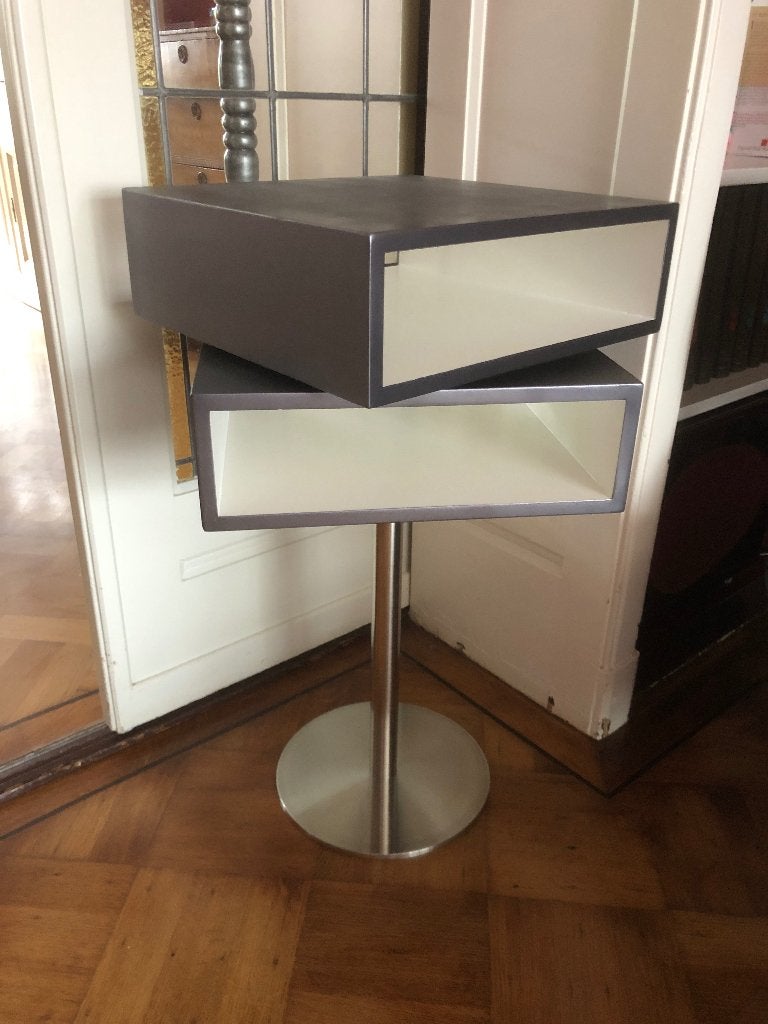 Vintage kubistisch bijzettafel (75x40), Ophalen, Minder dan 55 cm, Kubistisch, Vierkant