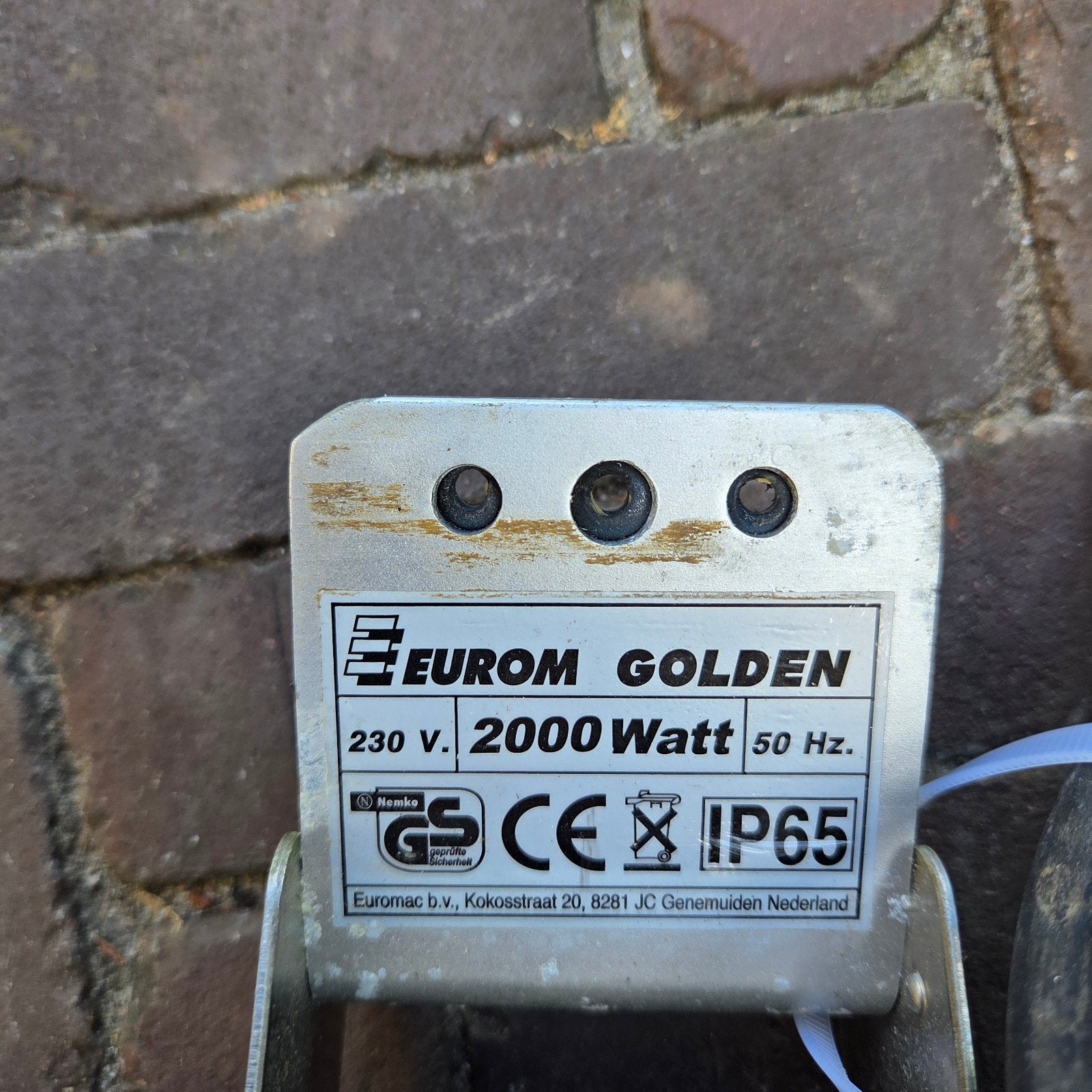 Eurom Golden 2000 Watt terrasverwarmer, Ophalen, Gebruikt