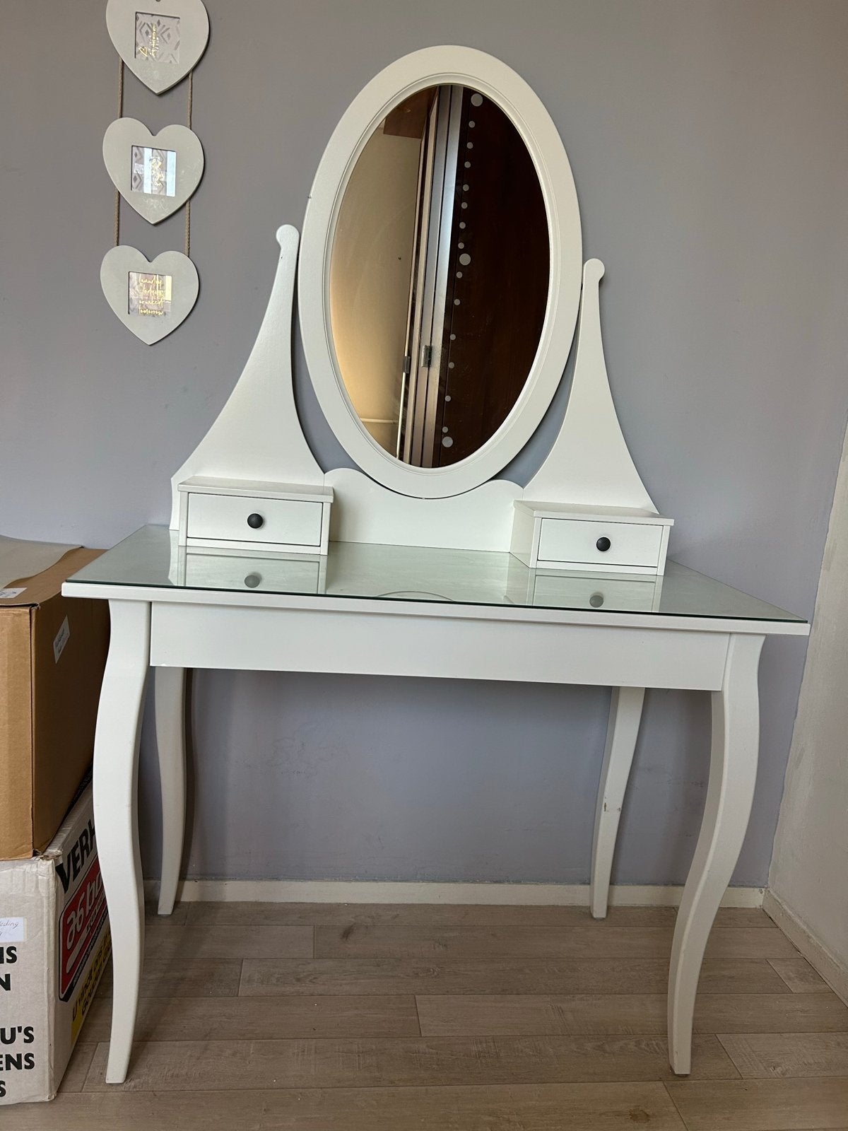 Witte kaptafel IKEA HEMNES, Huis en Inrichting, Ophalen, Gebruikt, 100 tot 150 cm, 50 tot 100 cm