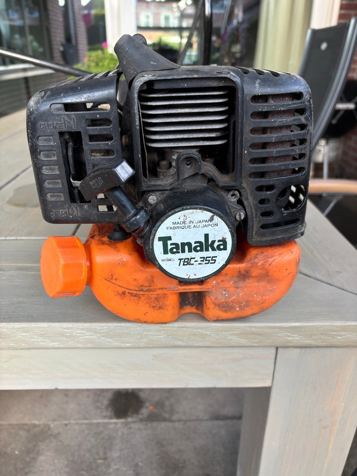 Tanaka TBC-355 Benzine Bosmaaier incl. Draagharnas, Tuin en Terras, Bosmaaiers, Ophalen of Verzenden, Gebruikt, 30 tot 50 cm, Benzine