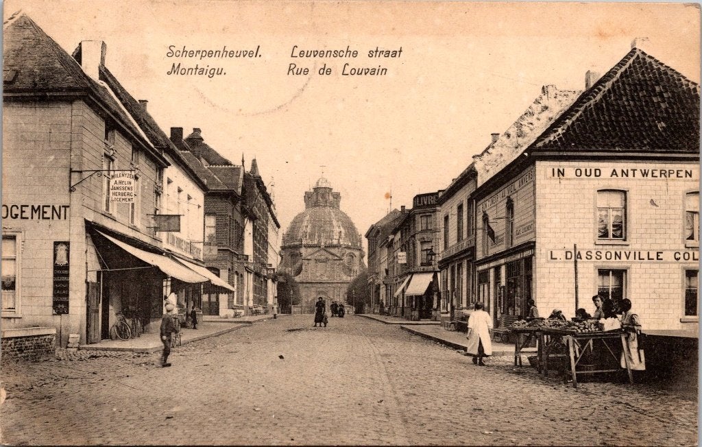 Scherpenheuvel België - 8 antieke postkaarten, Verzamelen, Ophalen of Verzenden, 1920 tot 1940, Gelopen, Vlaams-Brabant
