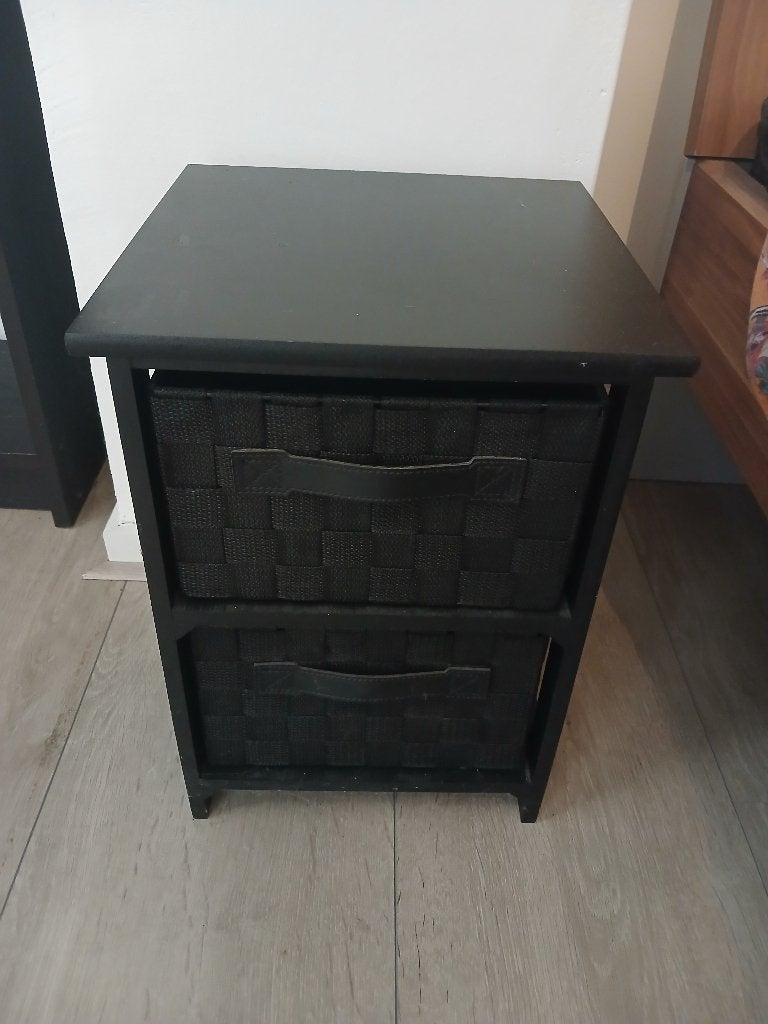Ladekastje / nachtkastje met opbergmanden, Huis en Inrichting, Kasten | Ladekasten, Ophalen, Minder dan 50 cm, Gebruikt, 1 of 2 laden