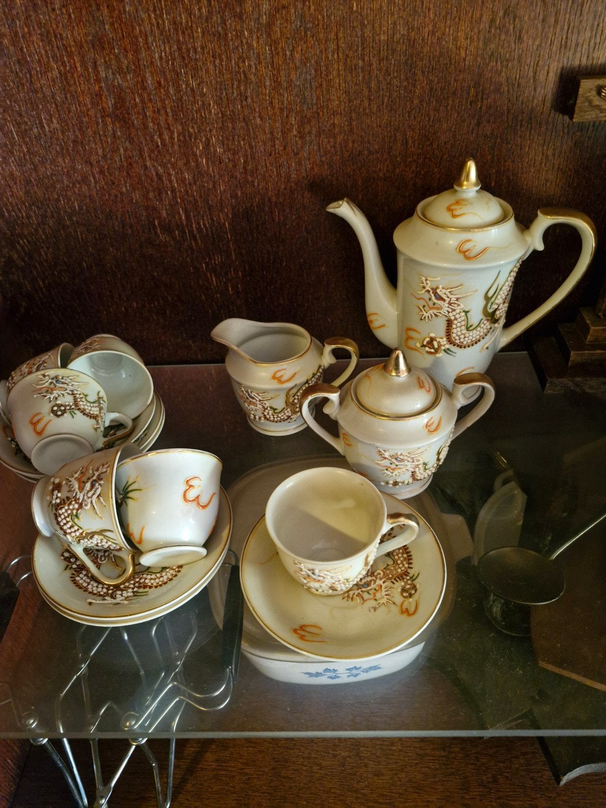 Koffie set / thee set met afbeelding draak, Antiek en Kunst, Ophalen