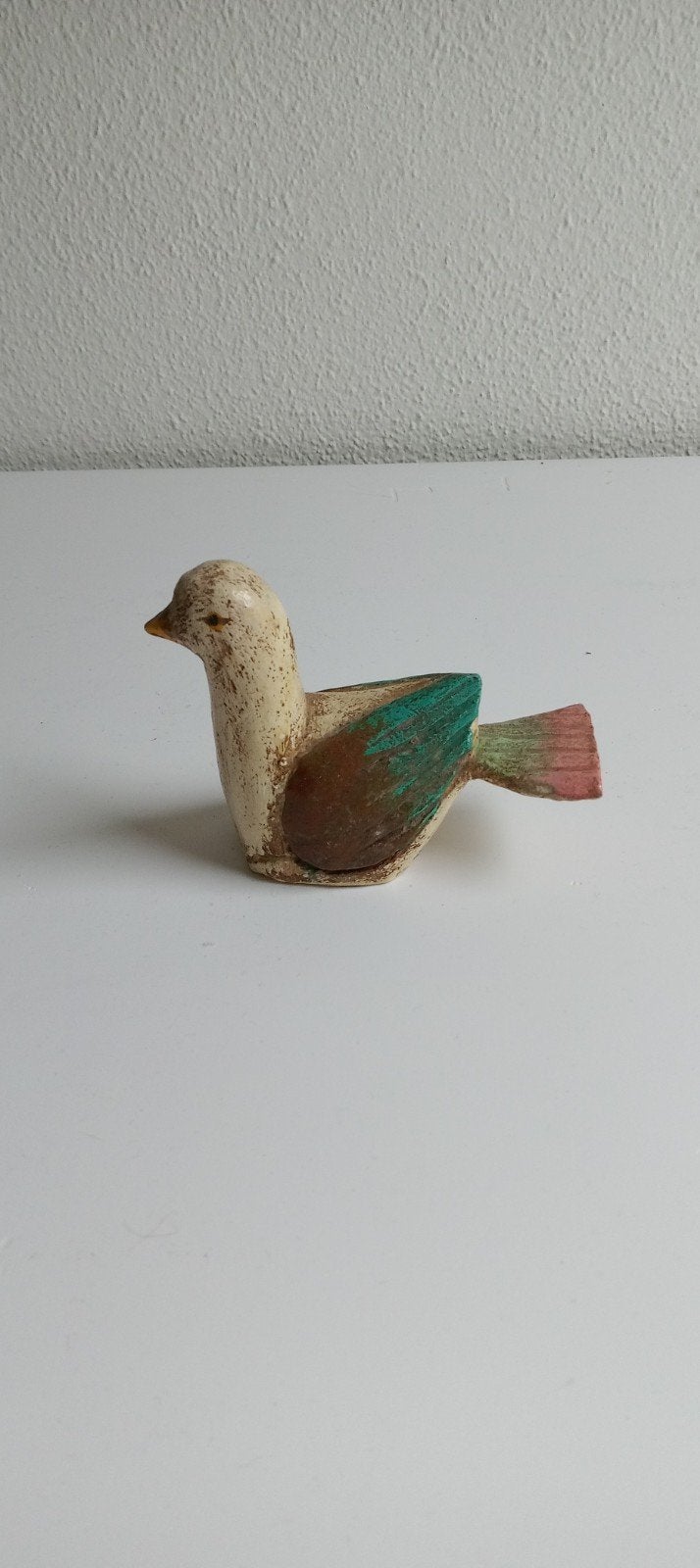 Decoratieve vogel van hout, handgeschilderd, Huis en Inrichting, Hout, Gebruikt, Meerkleurig, Ophalen of Verzenden