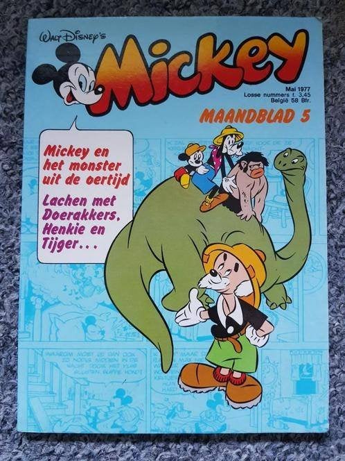 Stripboek / tijdschrift : Mickey - Walt Disney - mei 1977, Verzamelen, Ophalen of Verzenden, Overige figuren, Gebruikt, Boek of Spel