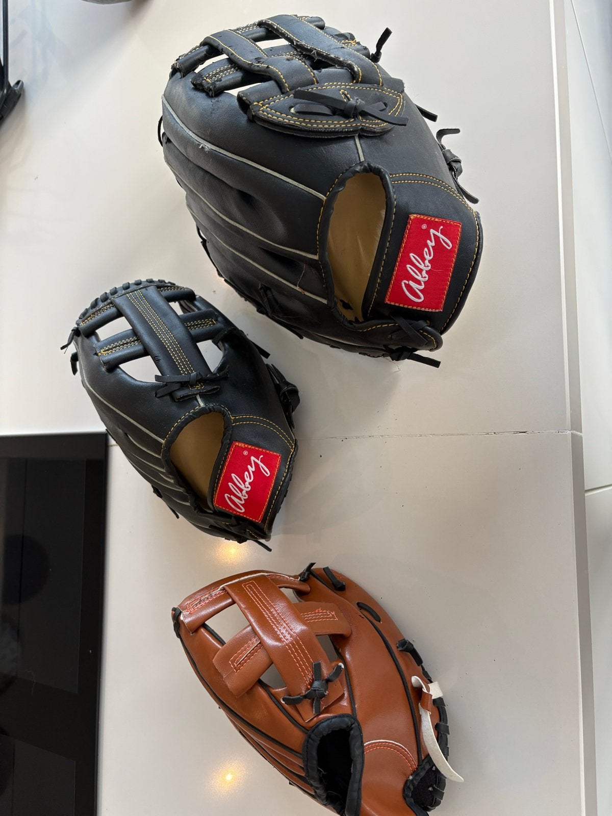 Baseball handschoenen (sr. en jr.), Ophalen of Verzenden, Gebruikt