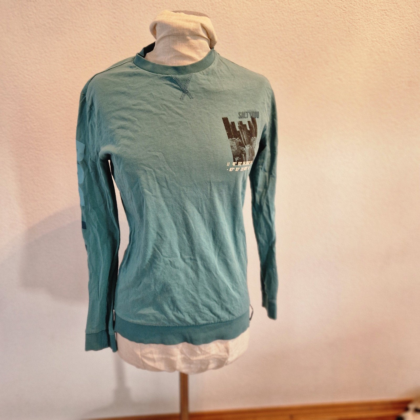 Salty Dog shirt zo goed als nieuw groen mt 170 176, Jongen of Meisje, Ophalen of Verzenden, Zo goed als nieuw, Shirt of Longsleeve