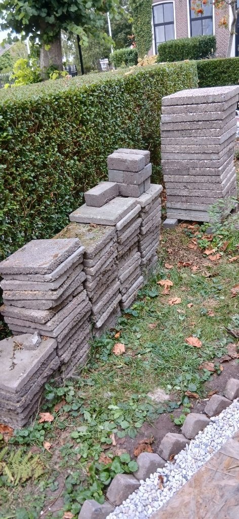 grinttegels en stoeptegels, Tuin en Terras, Tegels en Klinkers, Ophalen, Gebruikt, Beton, Overige typen