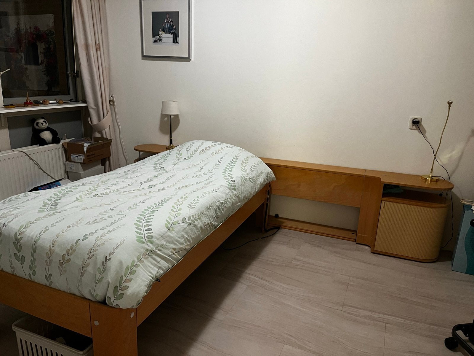 Auping Auronde bed 180x200 cm, hoogte 48 cm, Ophalen, Gebruikt, Bruin, Tweepersoons