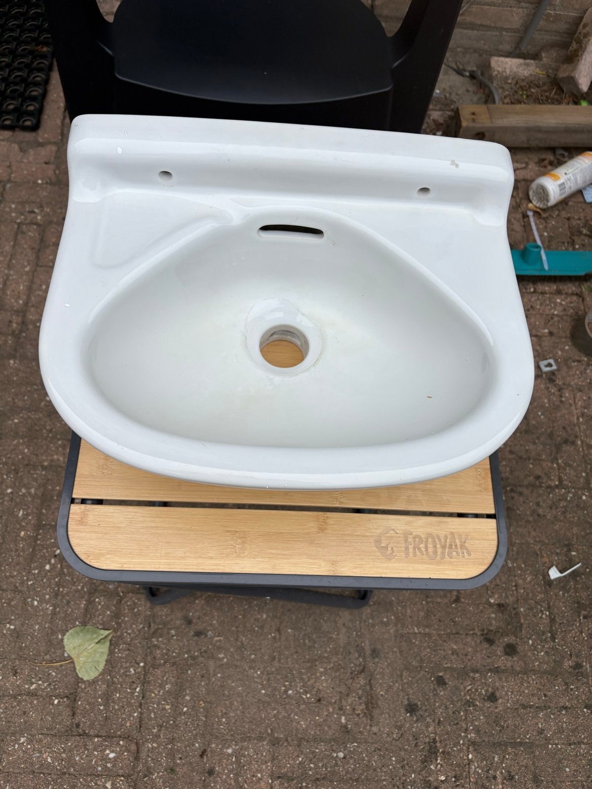 Witte wastafel, ideaal voor toilet of kleine badkamer, Ophalen of Verzenden, Gebruikt, Wastafel