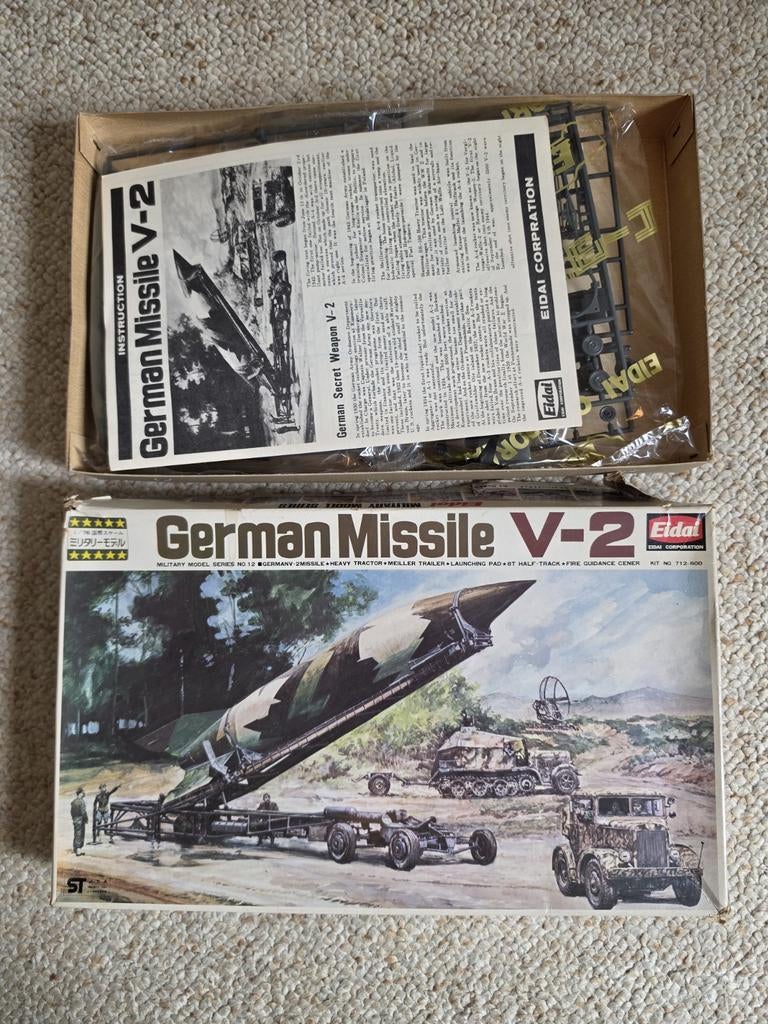 Oude Eidai 1:76 German Missile V2 bouwdoos model kit 712-600, Overige merken, Verzenden, Zo goed als nieuw, Tank