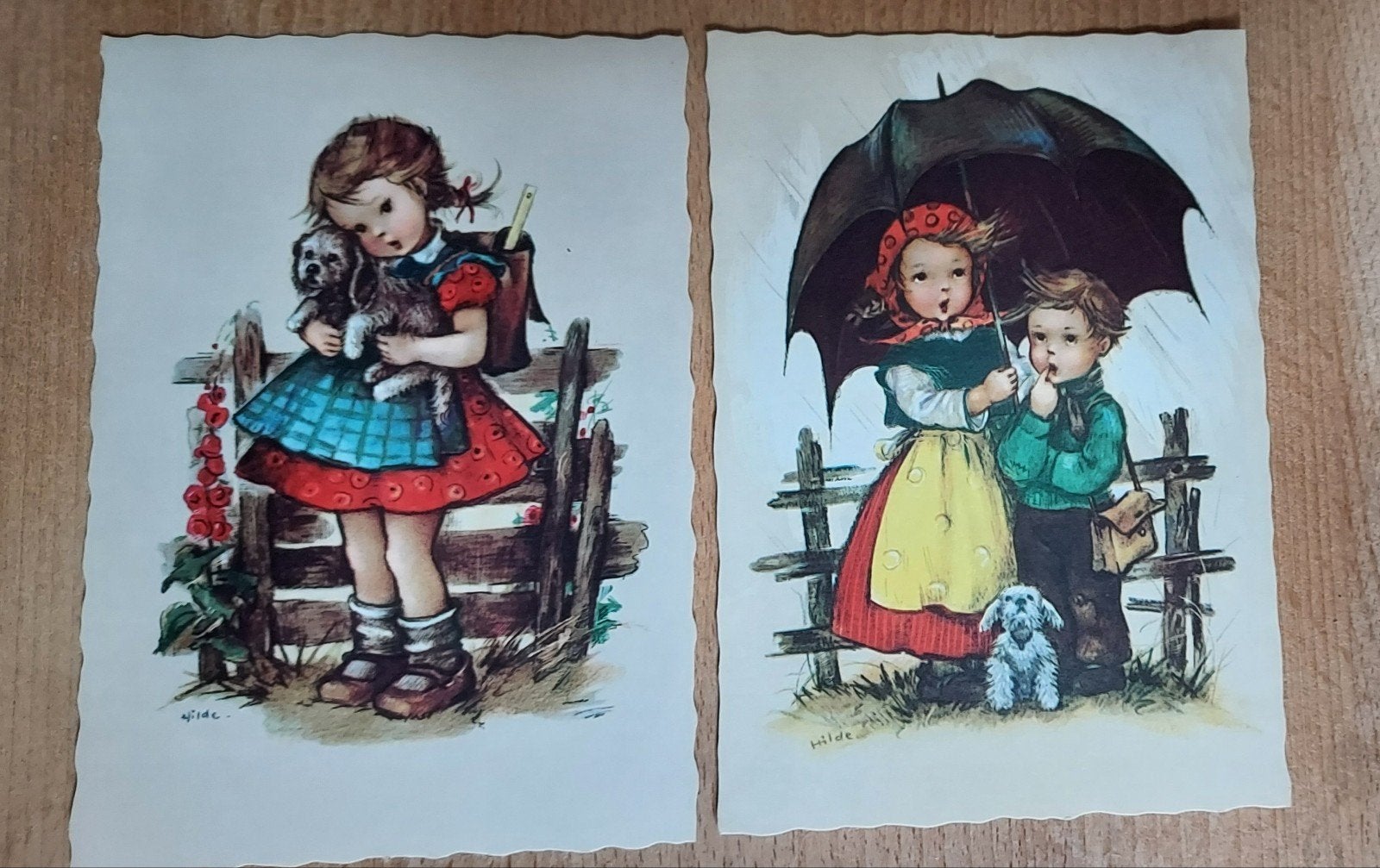 Hilde" (Hildegard Hand-Zöller).set van 2, Ophalen of Verzenden, 1940 tot 1960, Ongelopen, Kinderen