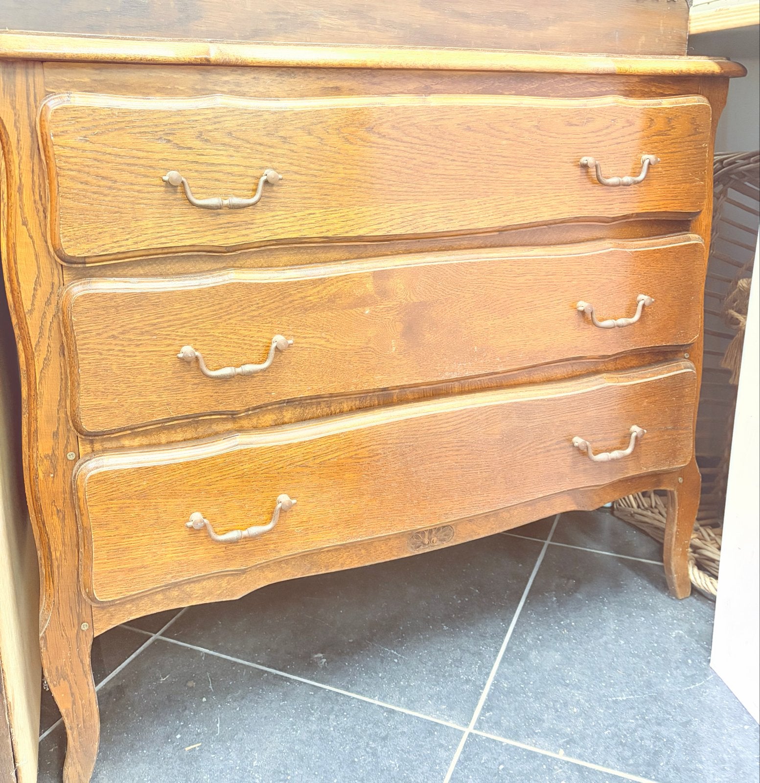 Eiken ladekastje met 3 lades - Ideaal voor een make-over!, Huis en Inrichting, Ophalen, Gebruikt, Eikenhout, 50 tot 100 cm