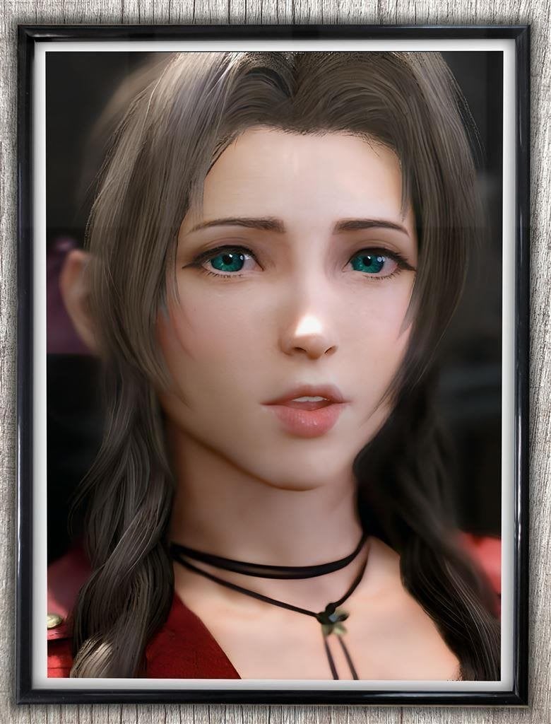 Aerith Gainsborough final Fantasy Game Poster in frame, Verzenden, Nieuw, A1 t/m A3, Film en Tv