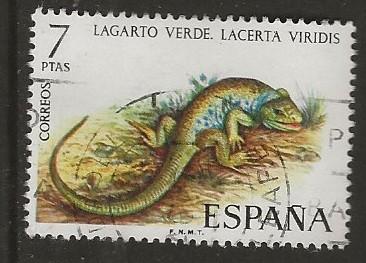 Spanje 56, reptiel, Verzenden, Gestempeld