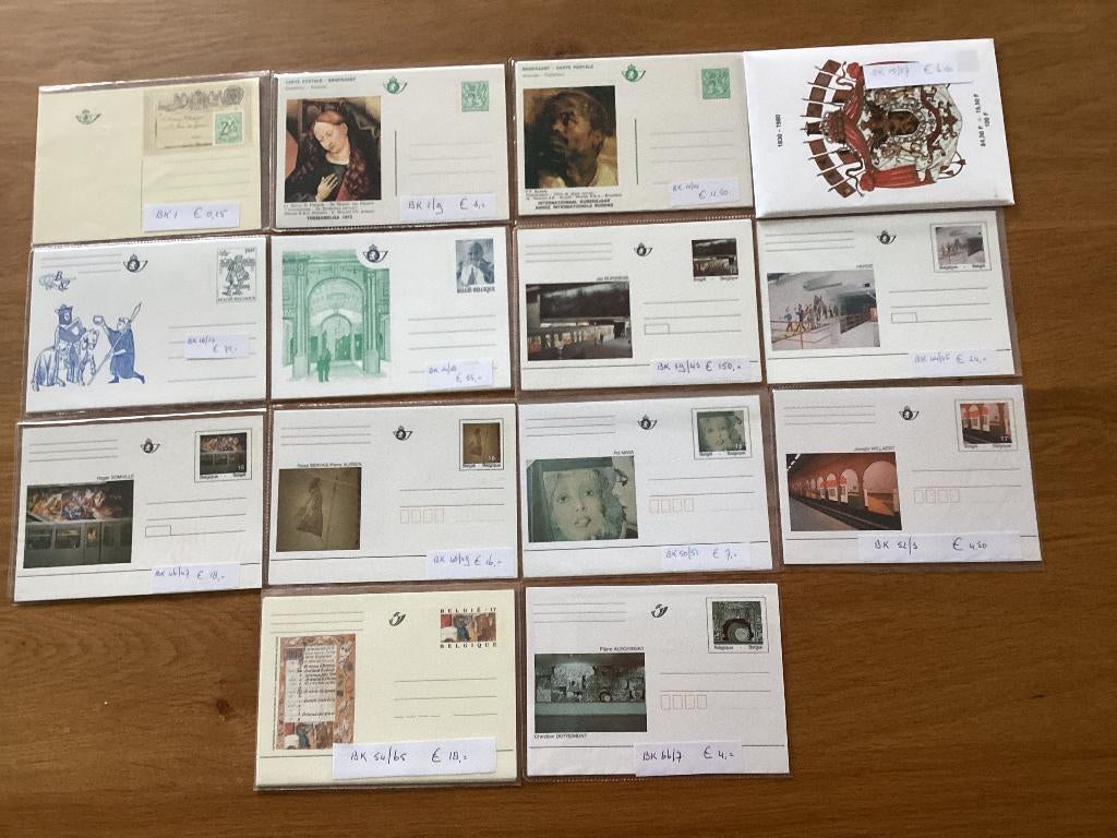67 Speciale geïllustreerde briefkaarten België 1971/1998, Postzegels en Munten, Ophalen of Verzenden, Zonder stempel, Postfris