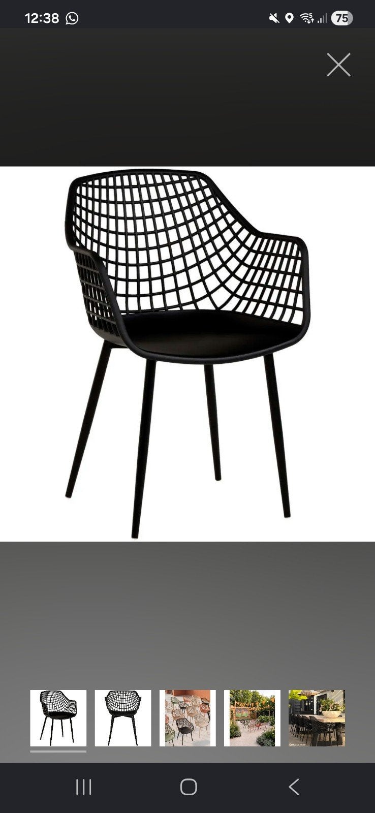 6 zwarte stoelen met kussens, Ophalen, Gebruikt, Zwart, Modern