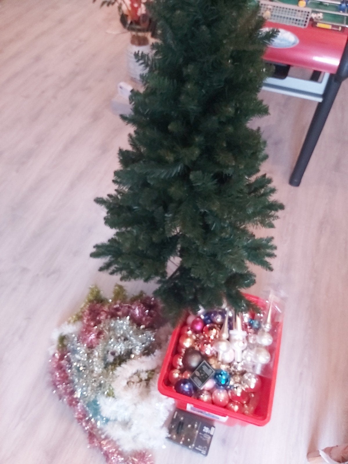 kerstballen/boom, Ophalen