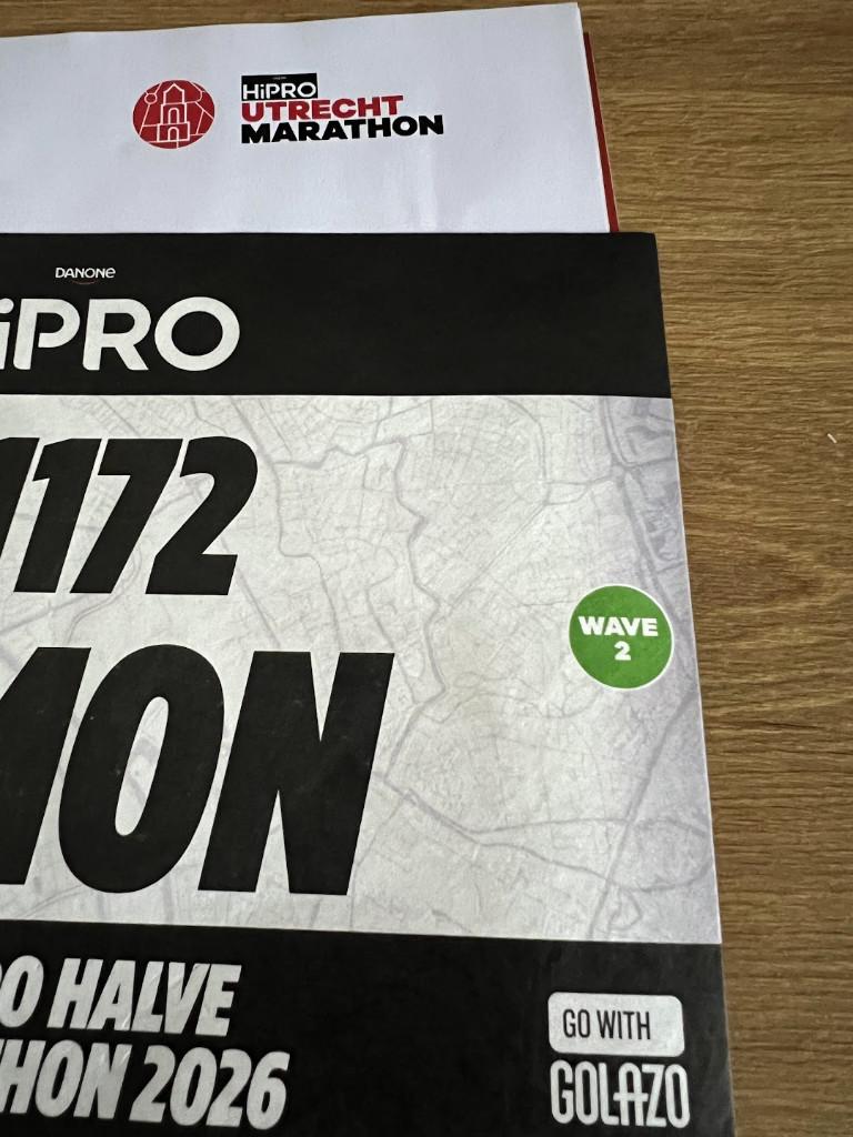 Utrecht Half / Halve Marathon Startnummer / Startbewijs, Overige typen, Nieuw, Hardlopen, Ophalen
