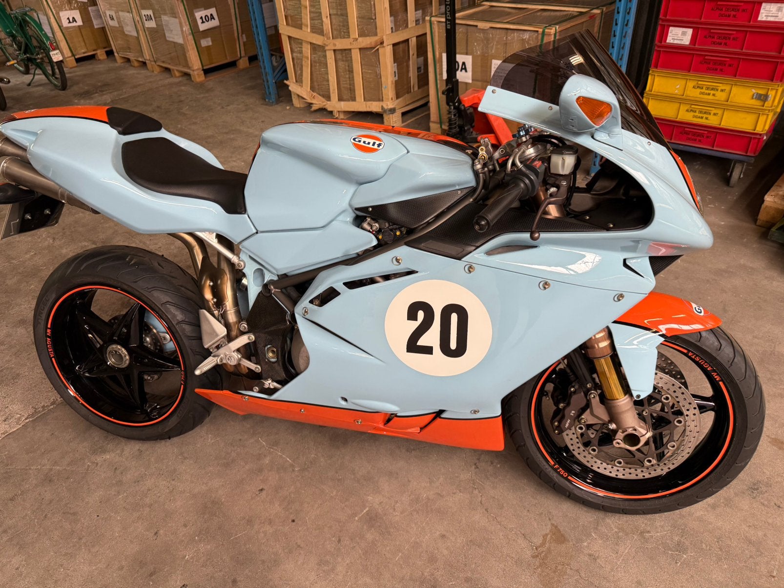 MV Agusta F4 - 750CC - Gulf uitvoering, Motorrijbewijs A, Particulier, Meer dan 35 kW, Handgeschakeld