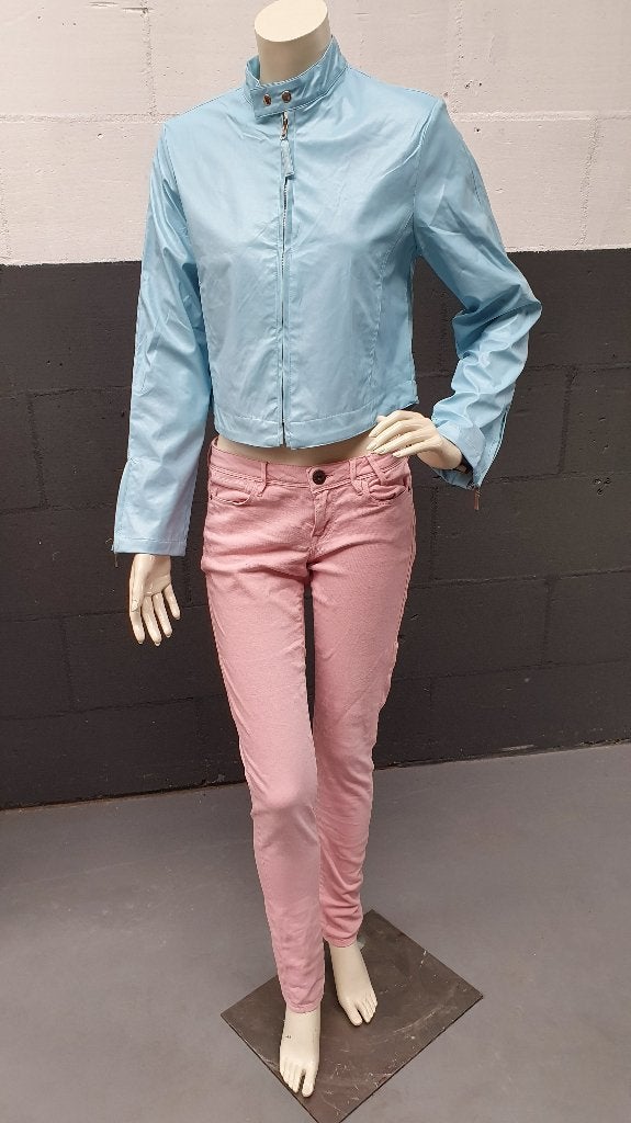 Lakjasje Foxy, lichtblauw, nepleer look. Maat M, mt 38. S25, Tweedehands verkoop, Blauw, Ophalen of Verzenden, Tweedehands verkoop
