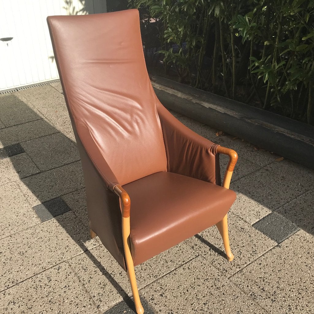 Giorgetti Progetti 64240 Highback chair fauteuil  leer, Ophalen, Gebruikt, Nvt, Nvt