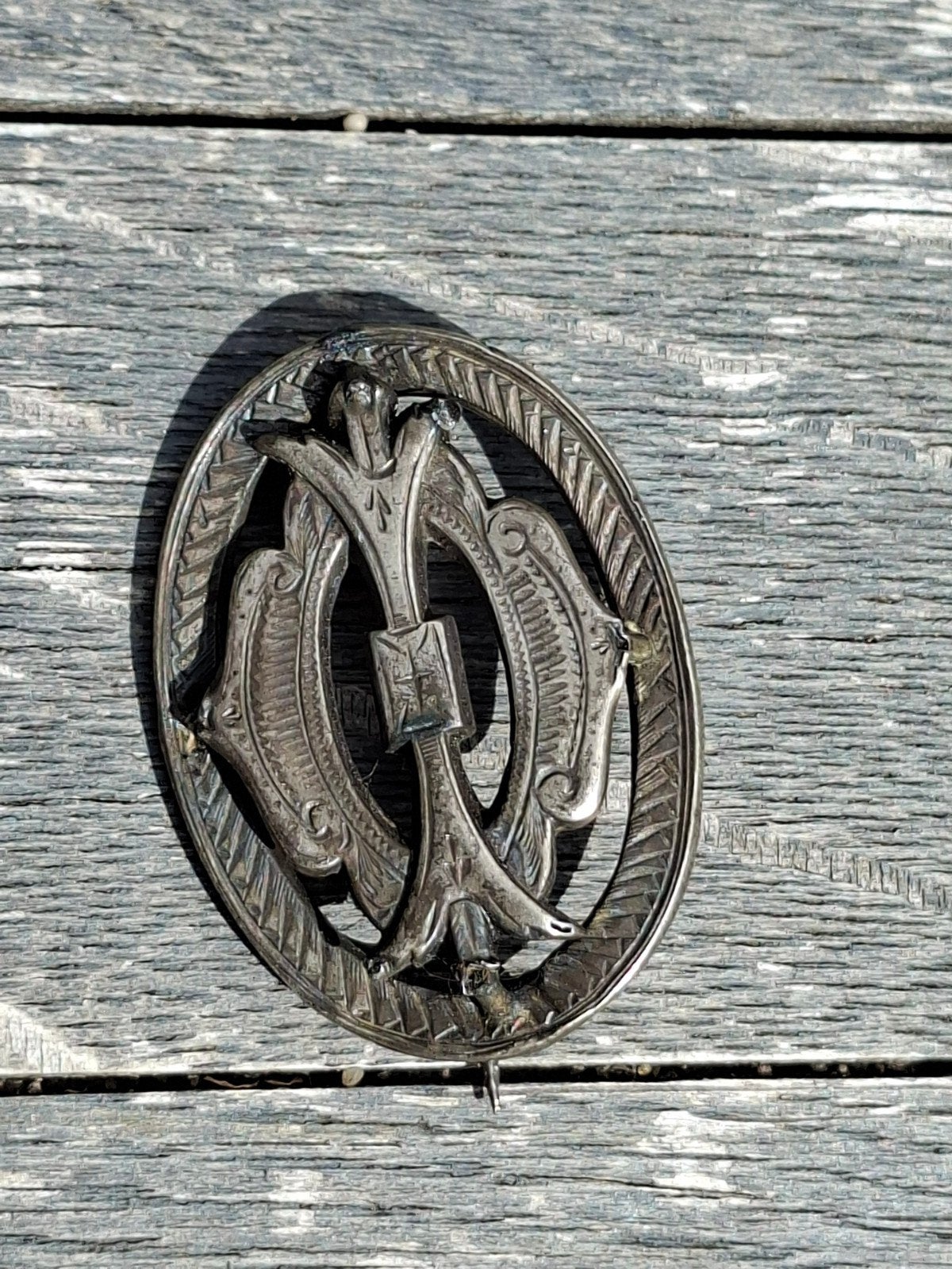 zilven broche 19e eeuw, Antiek en Kunst, Ophalen of Verzenden, Zilver