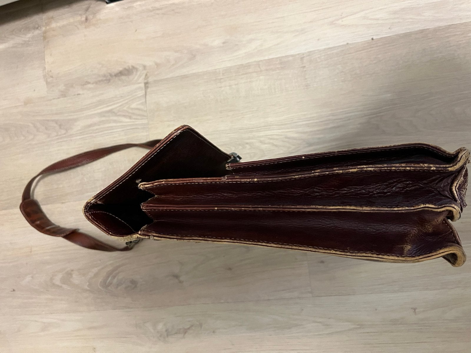 Vintage Leren Akte Tas - Klassieke Bruine Aktetas, Gebruikt, Bruin, Leer, Ophalen