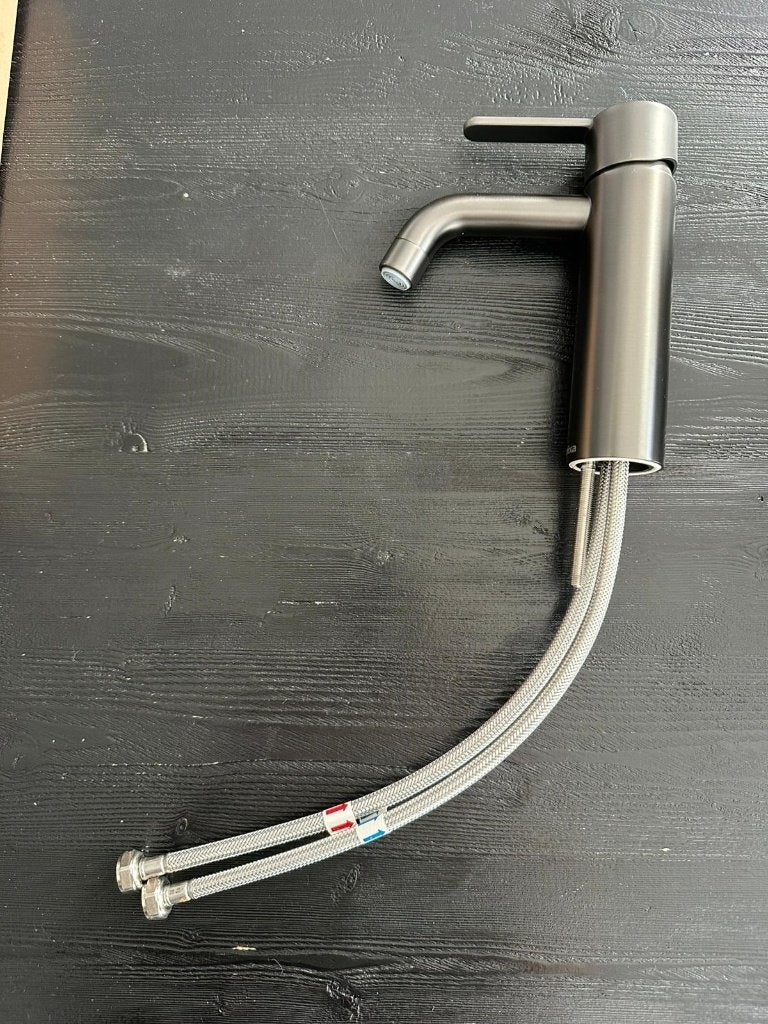 2x Damixa Silhouet wastafelkraan Grafiet / gunmetal – NIEUW, Doe-het-zelf en Verbouw, Ophalen of Verzenden, Nieuw, Chroom, Kraan