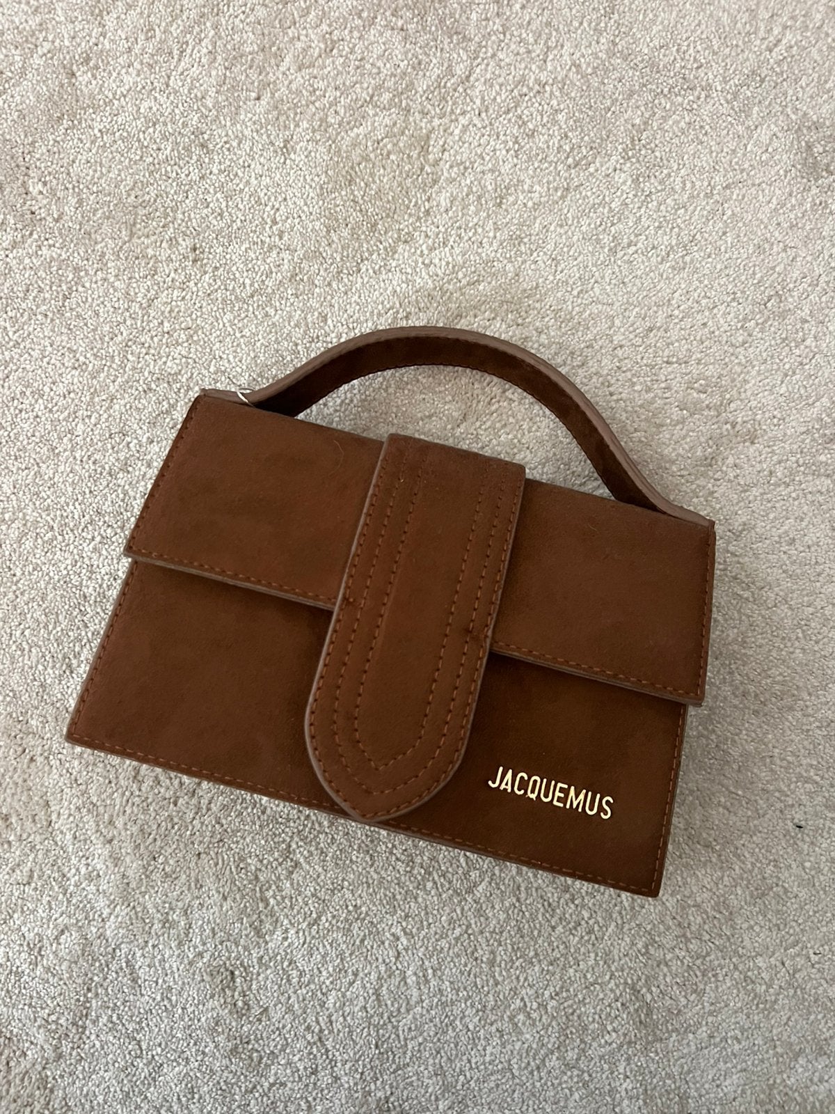 Jacquemus le grand bambino suede bruin, Ophalen of Verzenden, Nieuw, Bruin, Handtas
