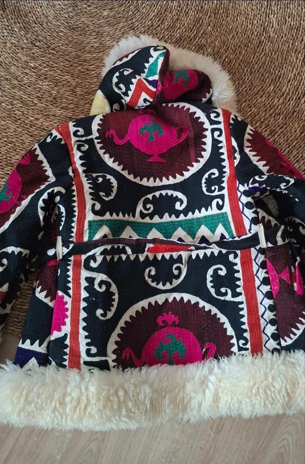 Unieke Vintage Afghaanse Penny Lane Jas - Handgemaakt Leer, Handgemaakt, Ophalen of Verzenden, Zo goed als nieuw, Meerkleurig