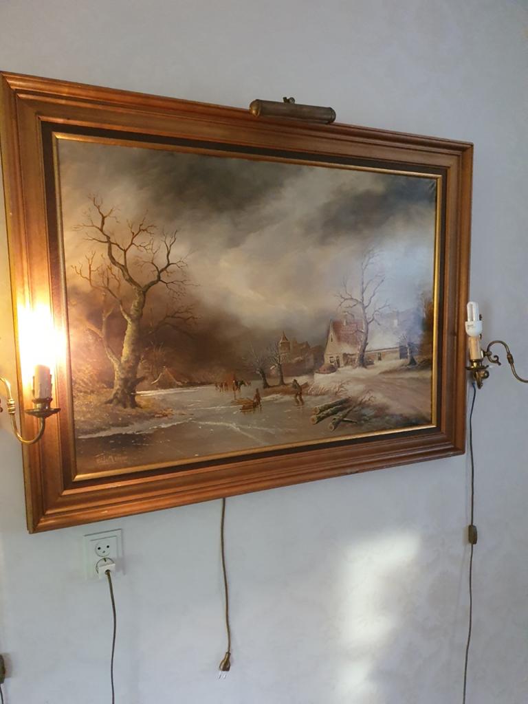 Heel mooi schilderij van kunstschilder FRITS MEIJER, Ophalen, Zo goed als nieuw, Schilderij, 75 cm of meer