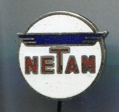 NETAM wit email op zilverkl vrachtaanhanger speldje( A_068), Verzamelen, Ophalen of Verzenden, Zo goed als nieuw, Transport, Speldje of Pin