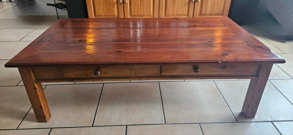 Grenen salontafel 131cm b71cm bij .43cm h, Huis en Inrichting, Tafels | Salontafels, Ophalen, 100 tot 150 cm, 50 tot 100 cm, Minder dan 50 cm